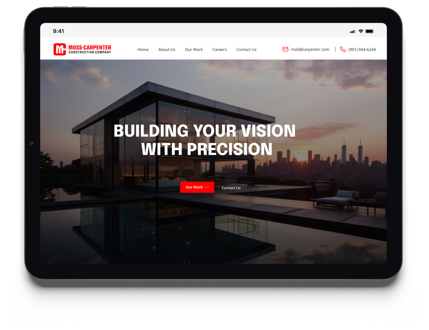 Moss-Carpenter Construction Company website - Client success story